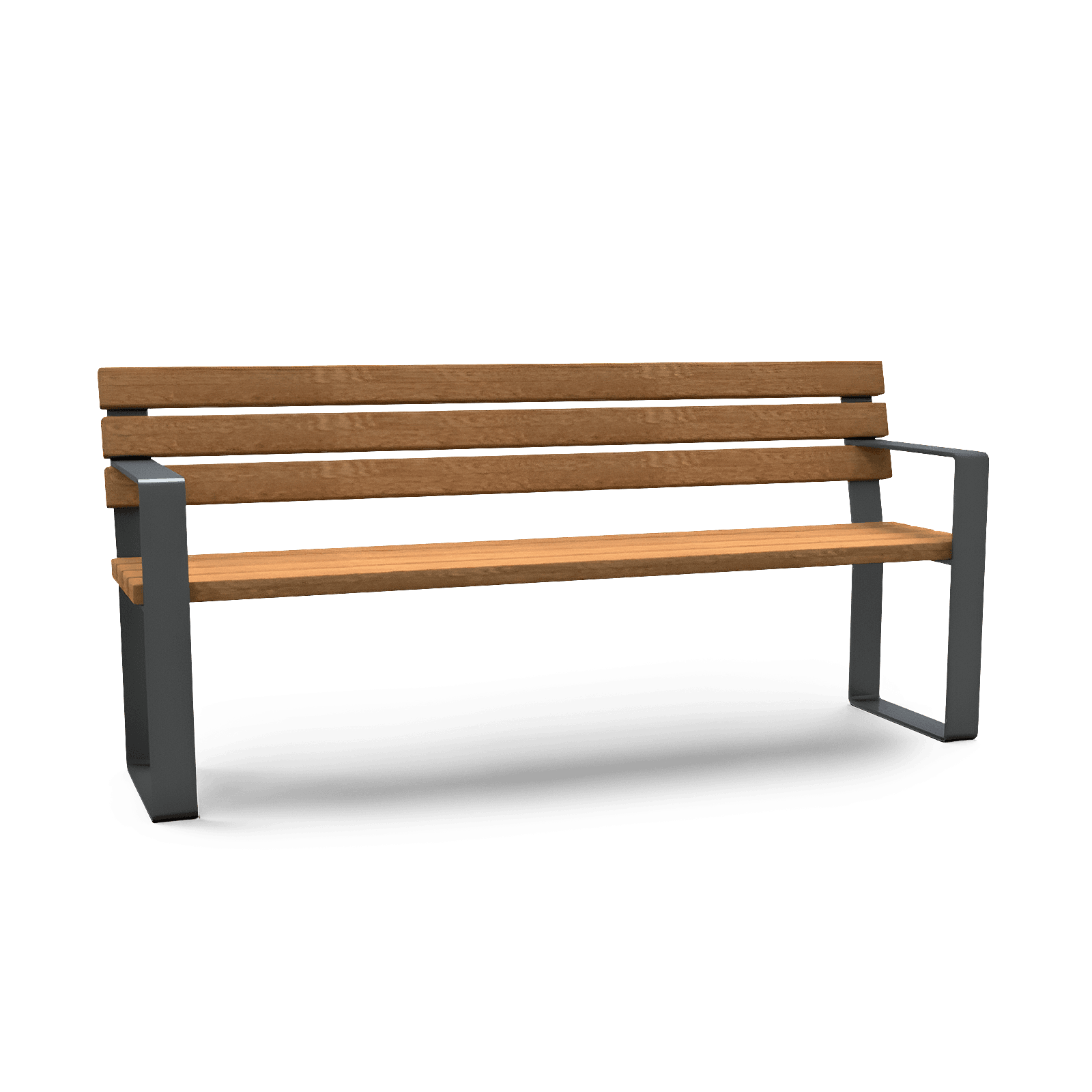 Parkbank type BACH staal/hout - 1800mm - met rugleuning