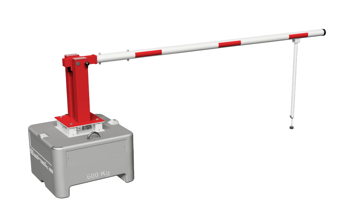 Barrière mobile manuelle avec bloc béton 600 kg - 3 à 7 m