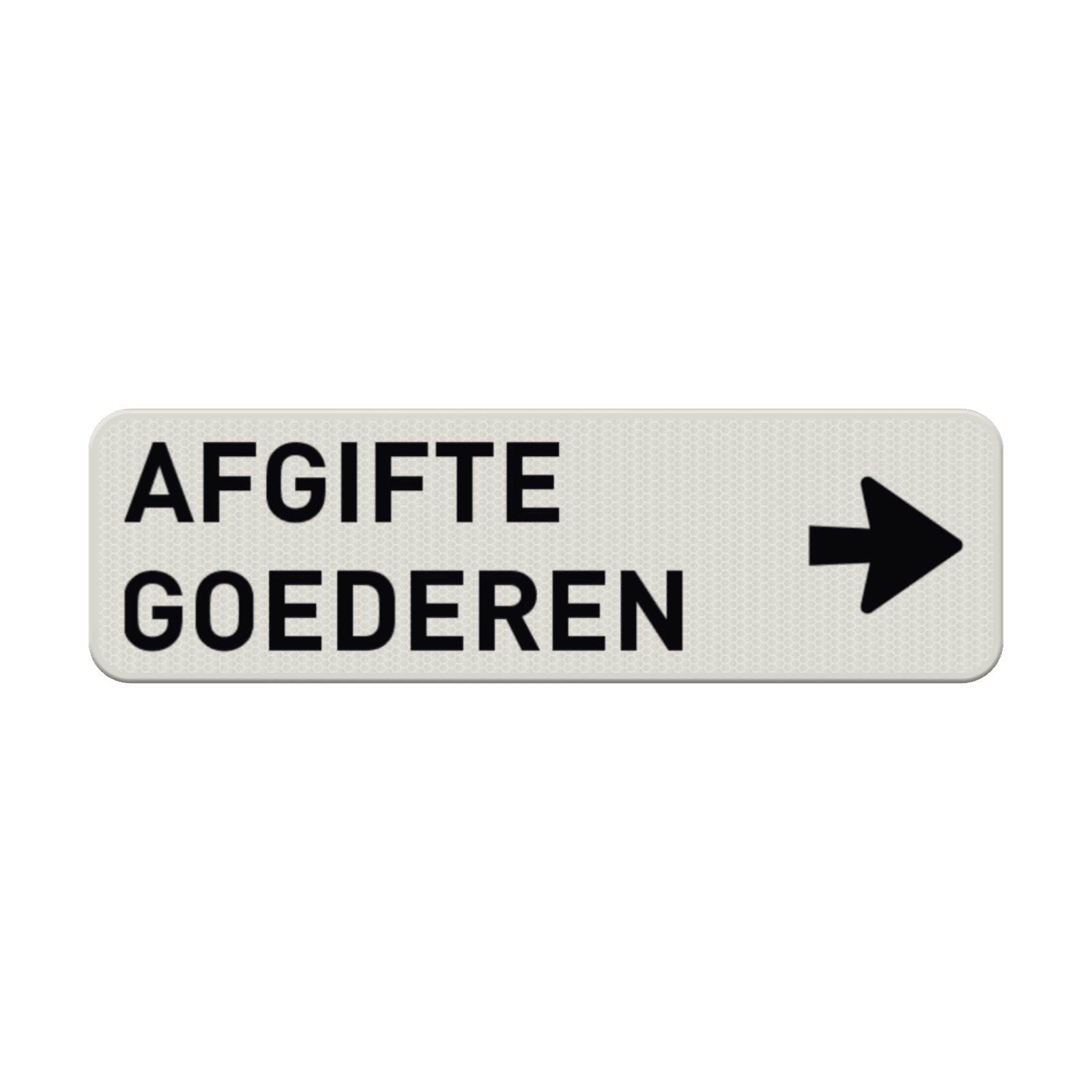 Verkeersbord afgifte goederen + pijl - reflecterend