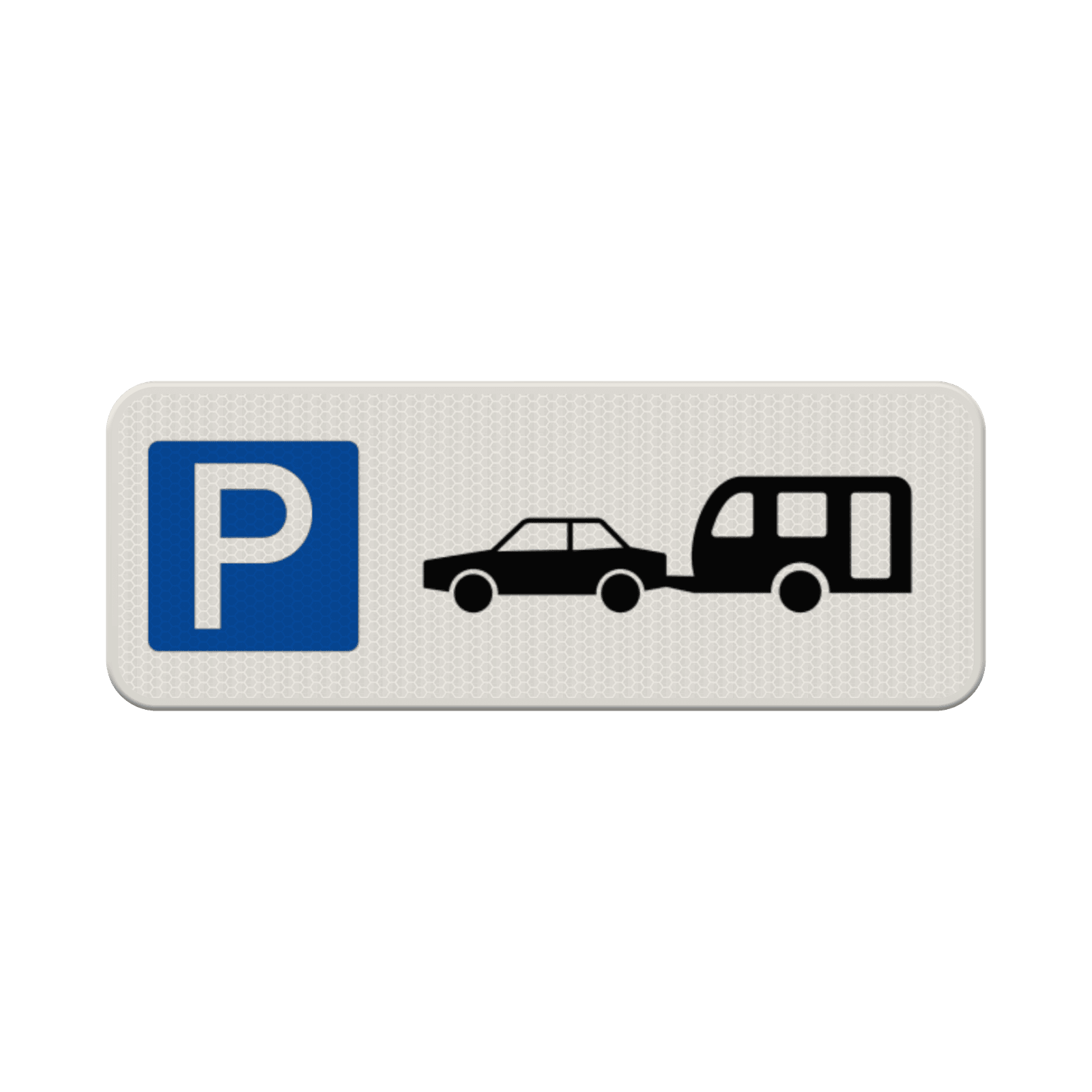 Parkeerbord gereserveerd auto met caravan - reflecterend