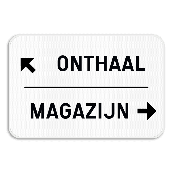 Wegwijzer bord – 2 tekstregels & pijlen