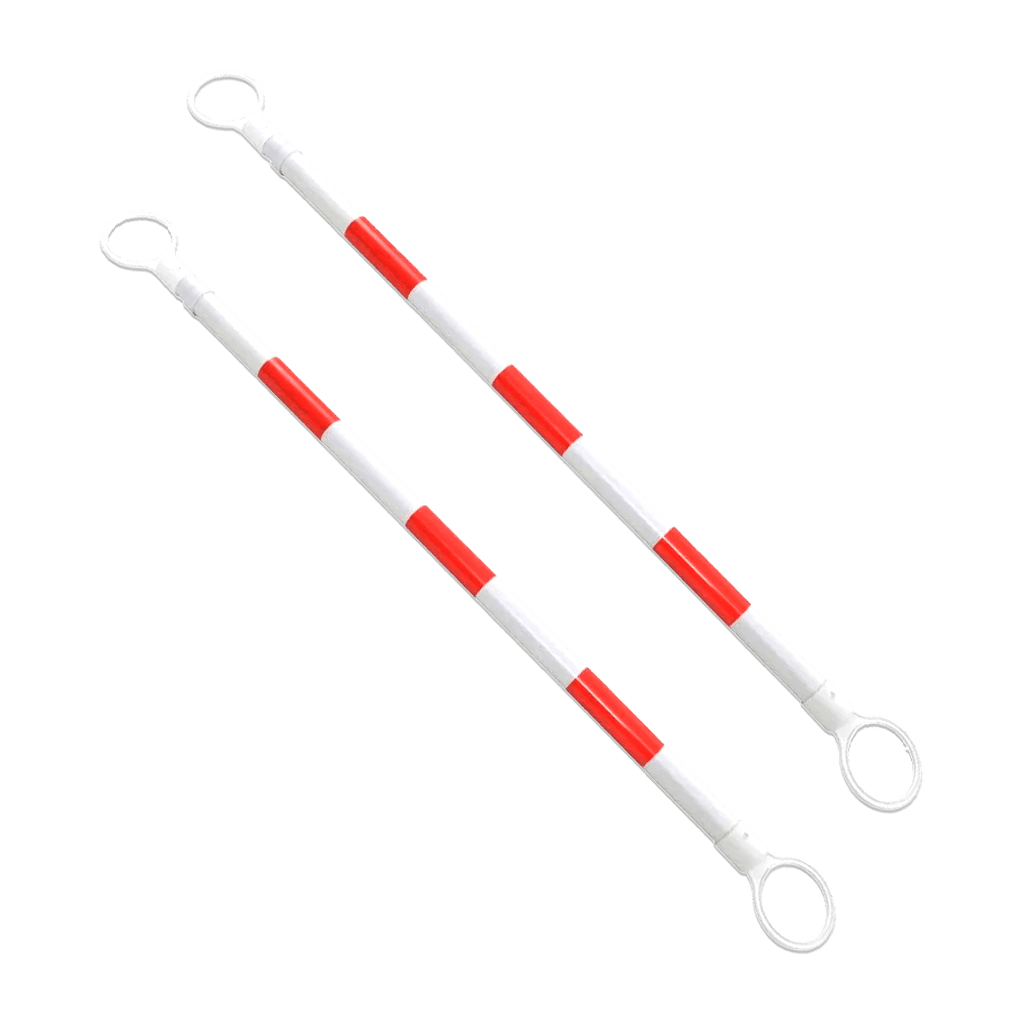 Uitschuifbare kegelstang voor verkeerskegels (set van 2) – wit/rood reflecterend