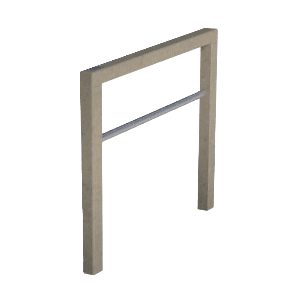 Arceau de stationnement vélo en matériau recyclé 60 × 60 mm avec tube intermédiaire en inox – Sand Beige