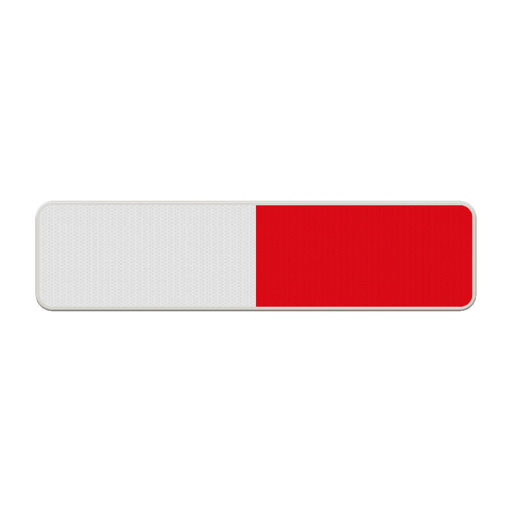 Schrikhekplank DOR aluminium 600x150mm rood/wit rechts - reflecterend