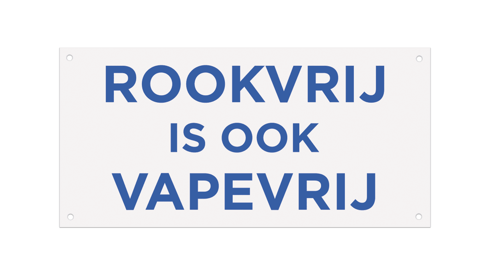 Vlak Bord Rookvrij is ook Vapevrij (Rookvrije Generatie) - 400x200mm