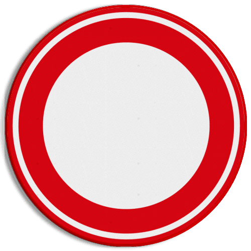 Verkeersbord gesloten in beide richtingen RVV C01 - reflecterend