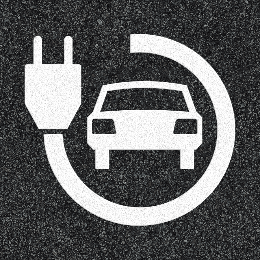 Thermoplast wegmarkering - symbool elektrische laadplek auto's