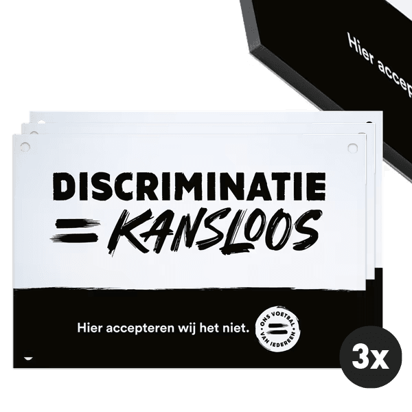 Bord Discriminatie = Kansloos budget - formaat A3 (420x297mm) - set 3 stuks