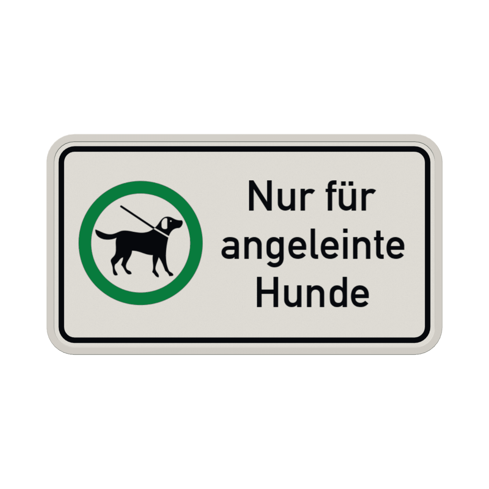 Hinweisschild, Nur für angeleinte Hunde - reflektierend