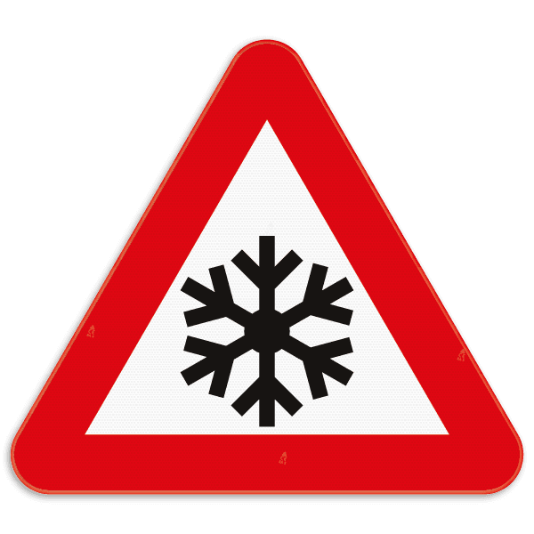 Gevaarsbord vorst - Opgepast voor vorst/gladheid