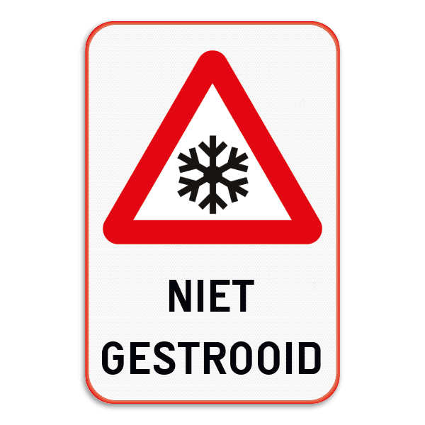 Informatiebord niet gestrooid – Reflecterend – Winterveiligheid
