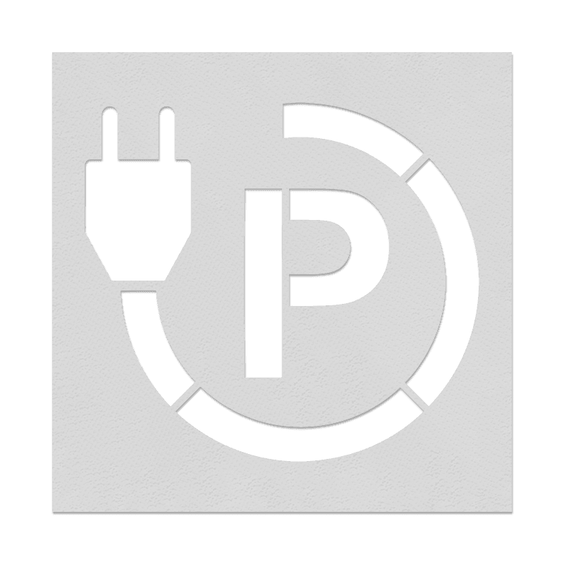 Wegmarkering spuitmal PVC (5mm) - Sjabloon elektrisch laden