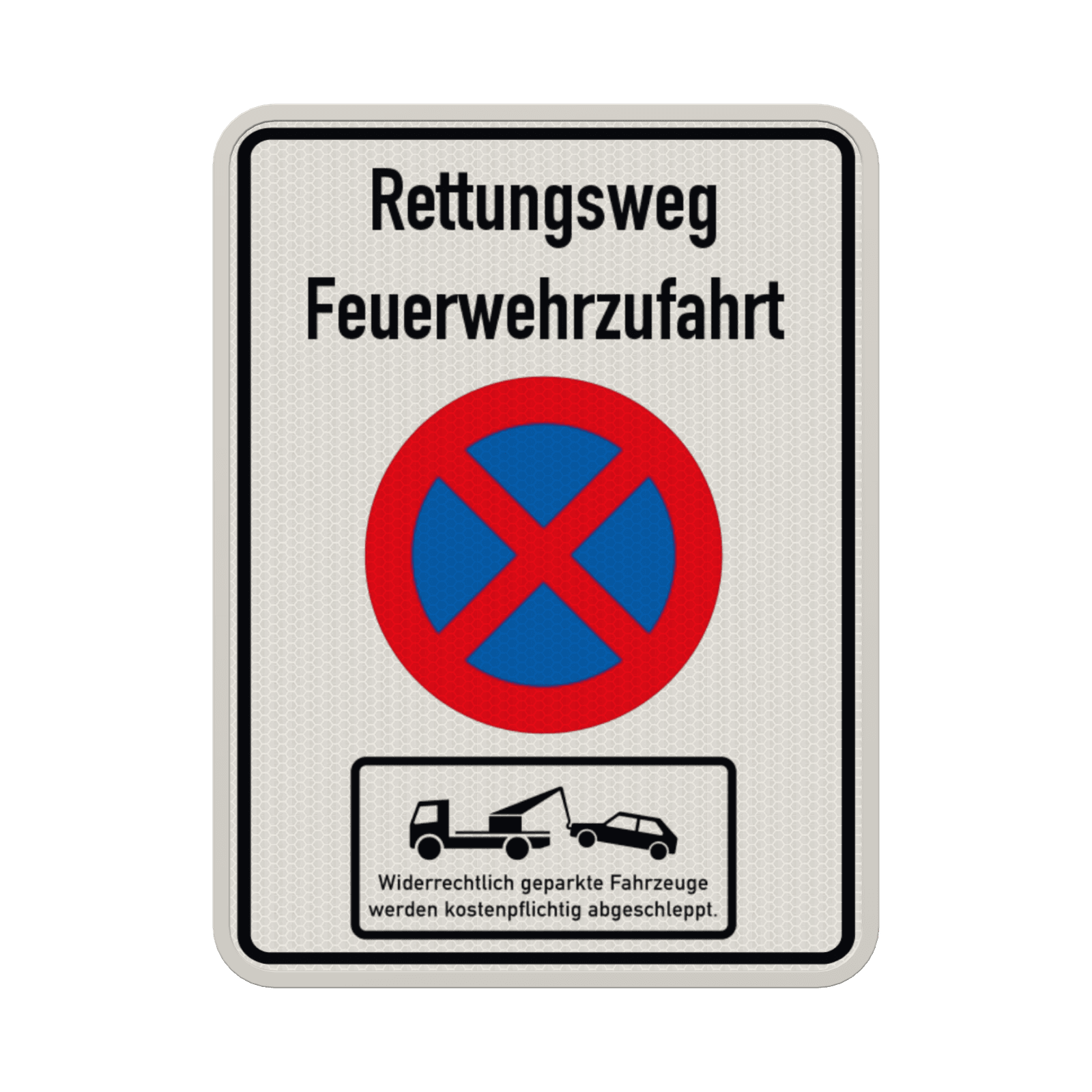 Verkehrsschild Rettungsweg Feuerwehrzufahrt - reflektierend