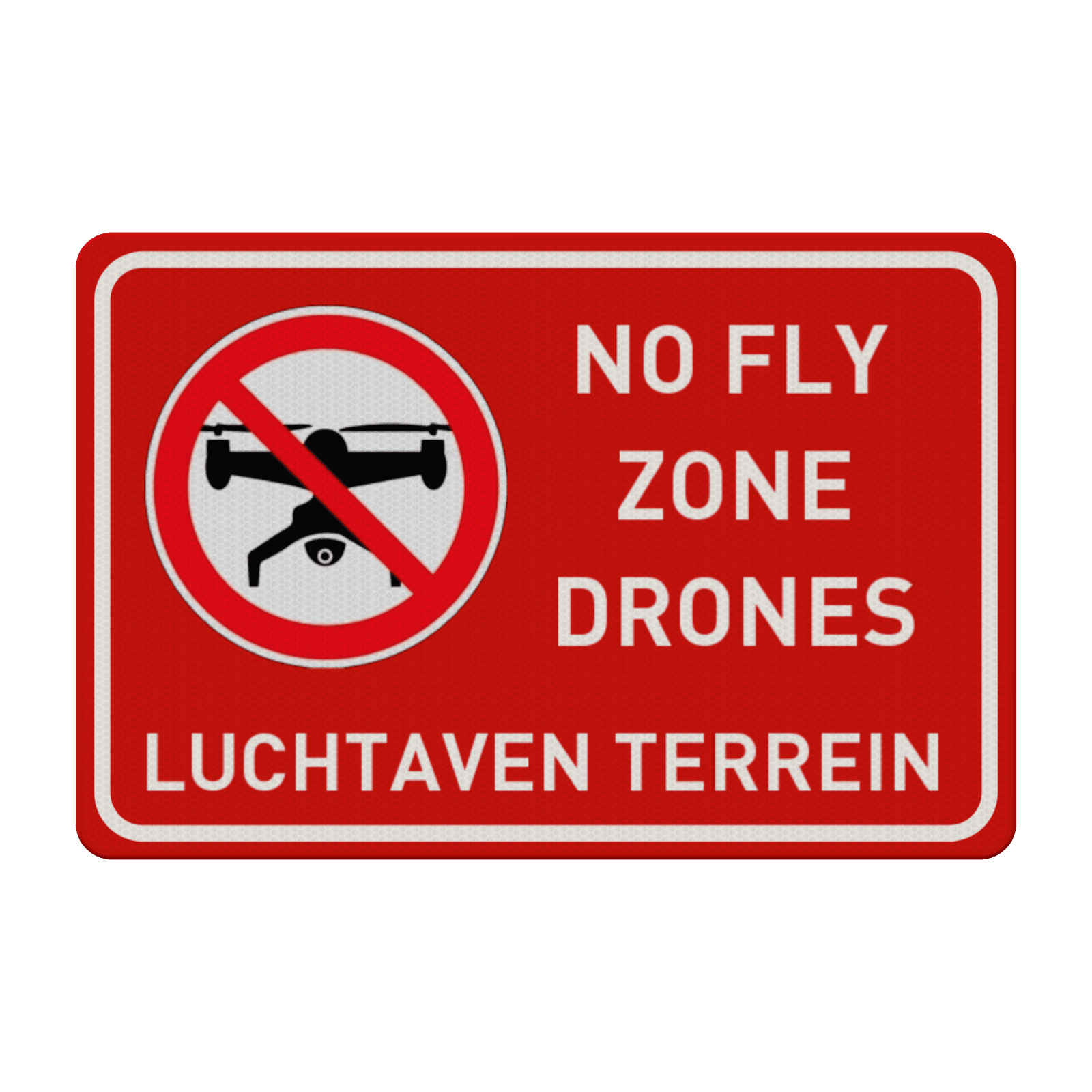 Verkeersbord NO FLY ZONE DRONES - reflecterend