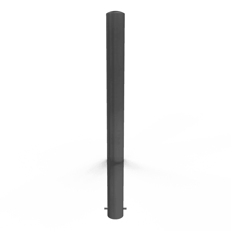Afzetpaal staal Ø108x1300mm zwartgrijs RAL 7021 - grondmontage