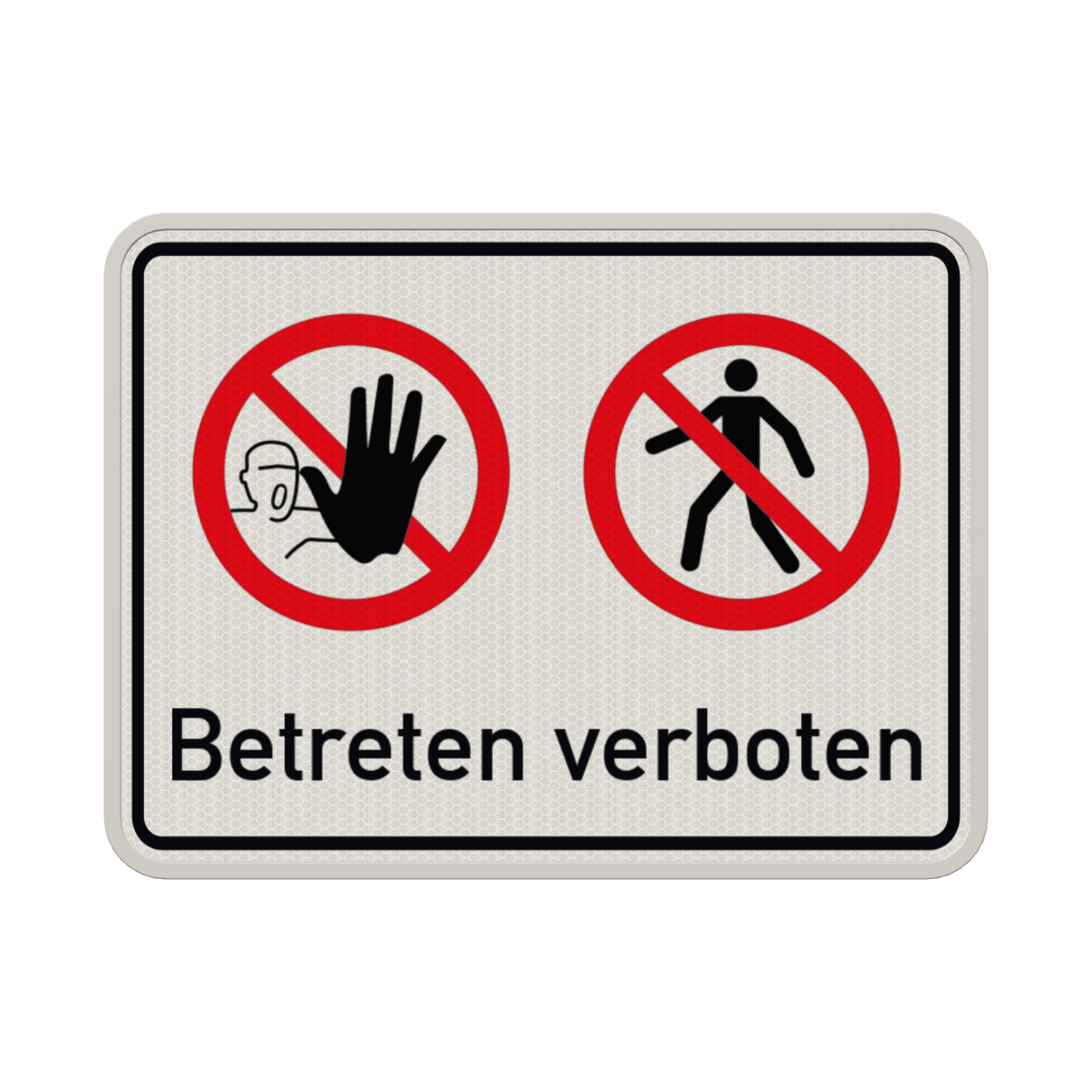 Schild Betreten verboten mit Piktogramm - reflektierend