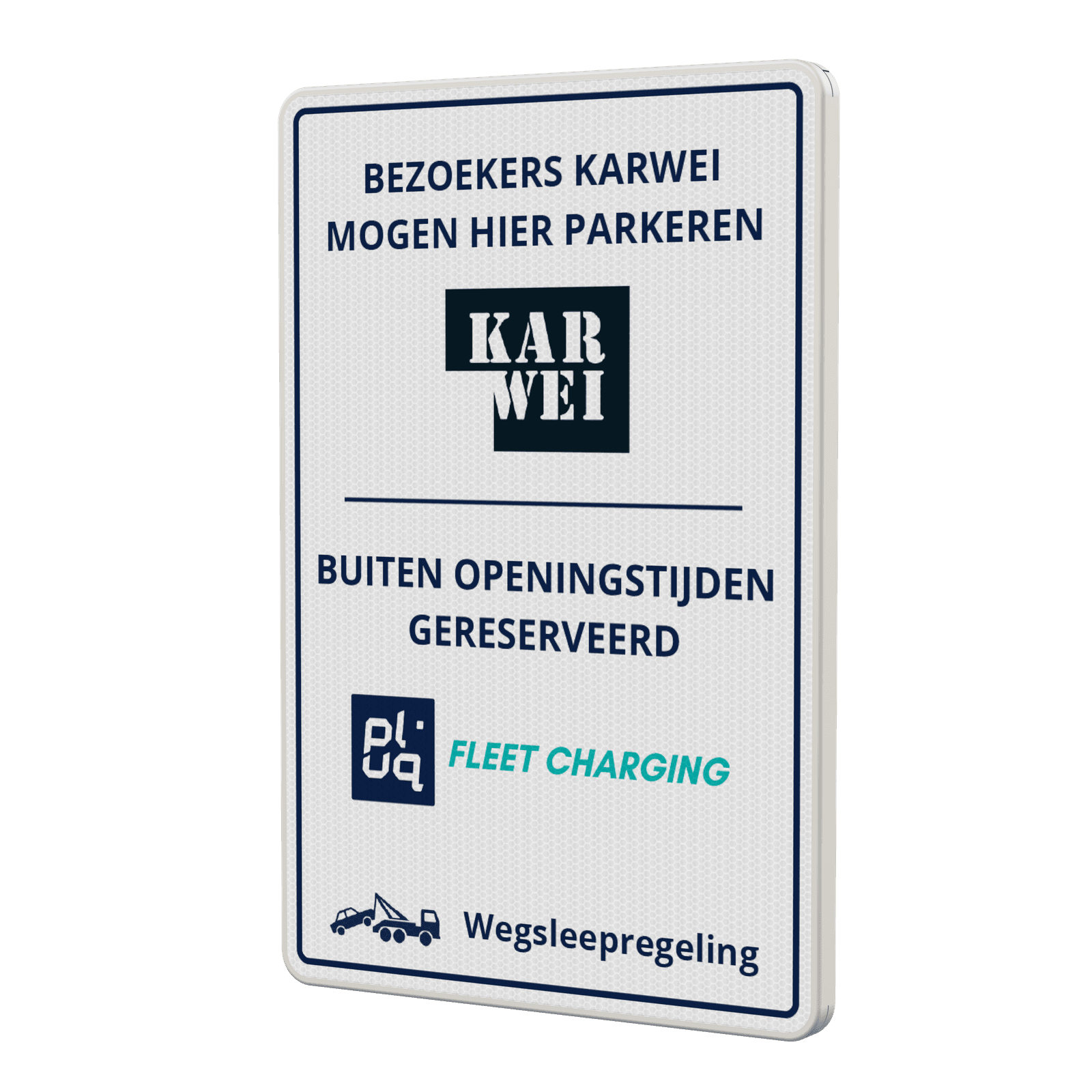 Verkeersbord oplaadpunt Karwei / Pluq
