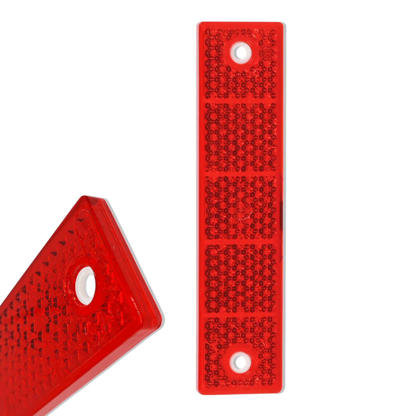 Reflector rood 40x180mm kunststof prismatisch - incl. gaten