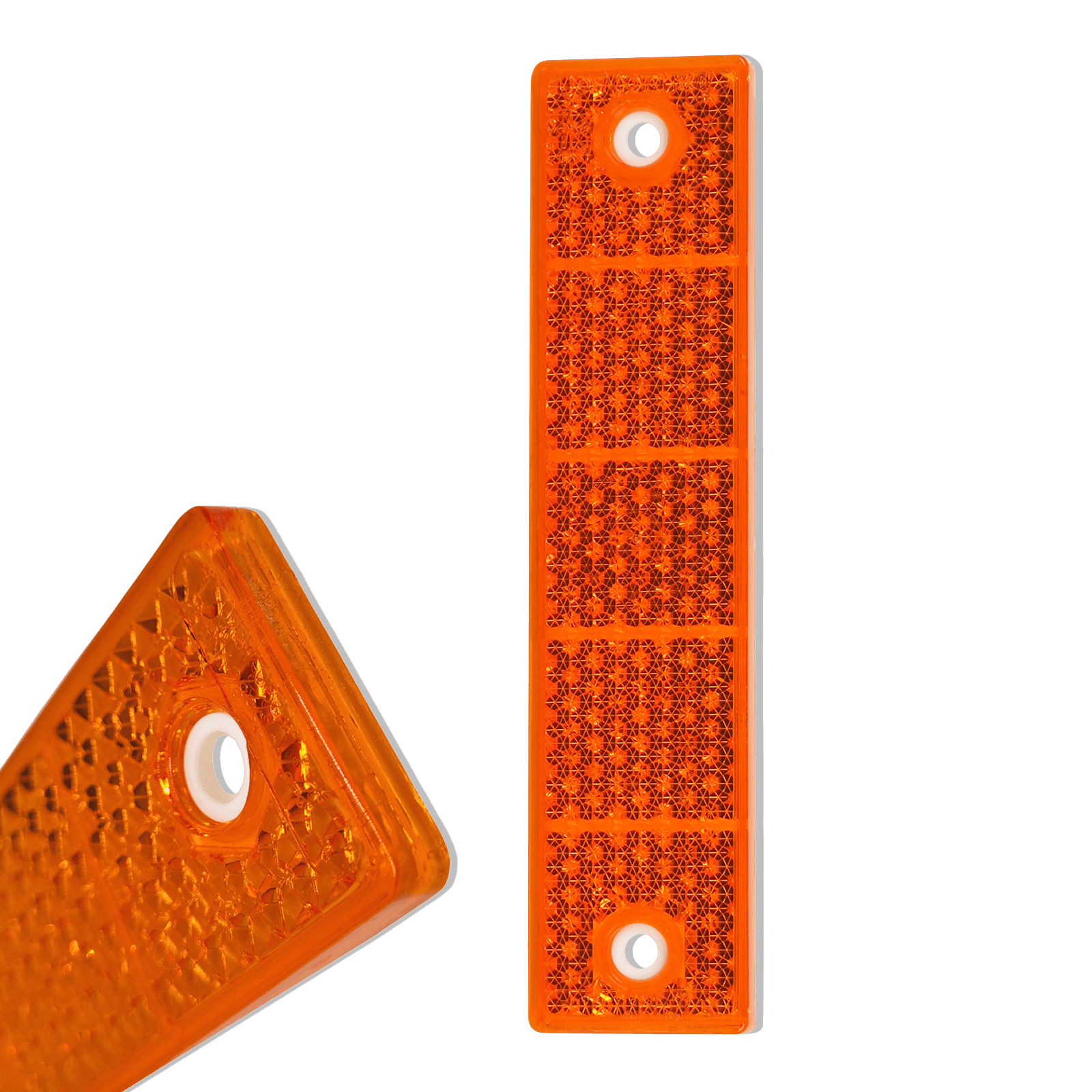 Reflector oranje 40x180mm kunststof prismatisch - incl. gaten