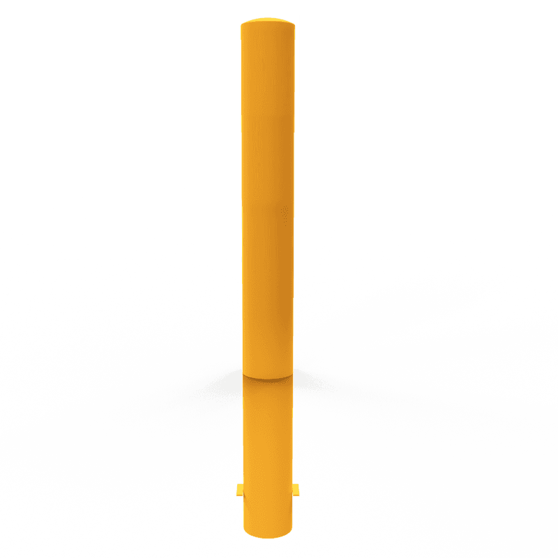 Rampaal Ø152mm staal geel  - 1500mm - met grondanker