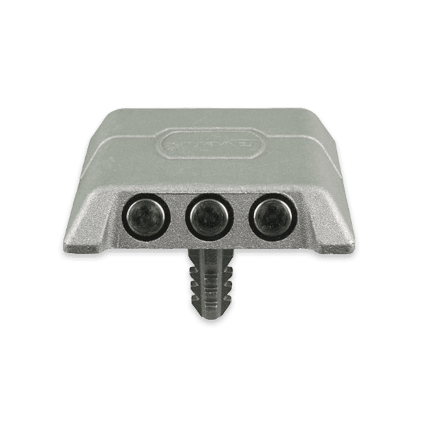 Wegdekreflector aluminium 100x100x21mm met grondpen Ø20mm