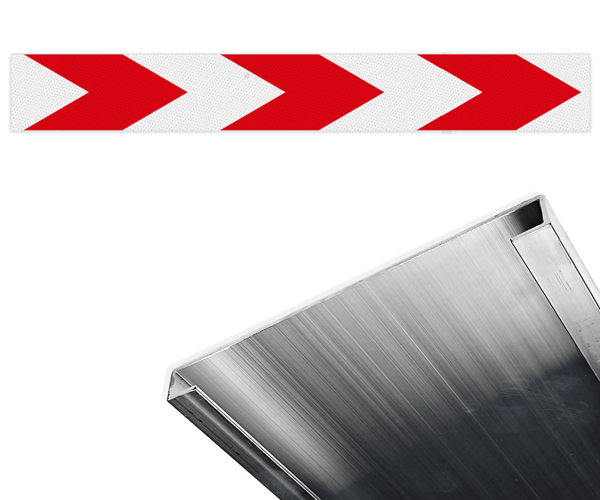 Schrikhekplank BB18 C-profiel pijlmotief - reflecterend