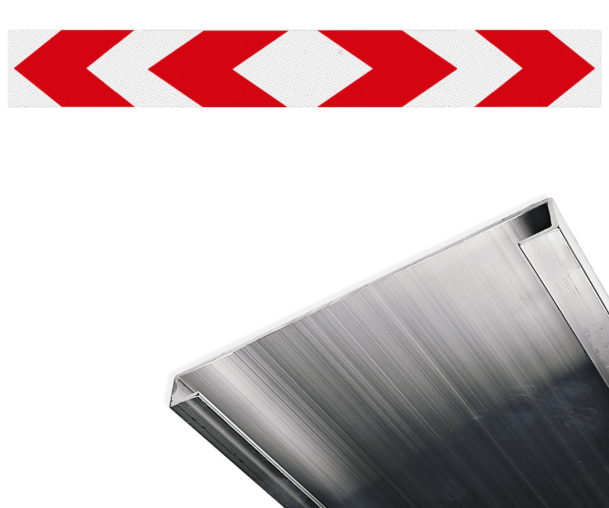 Schrikhekplank BB17 C-profiel pijlmotief - reflecterend