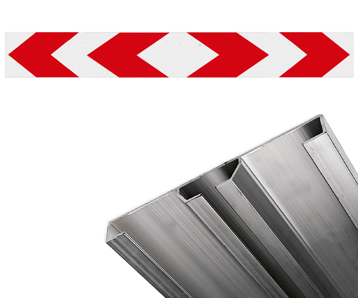 Schrikhekplank BB17 Verzwaard (1-sleuf) blokmotief - reflecterend