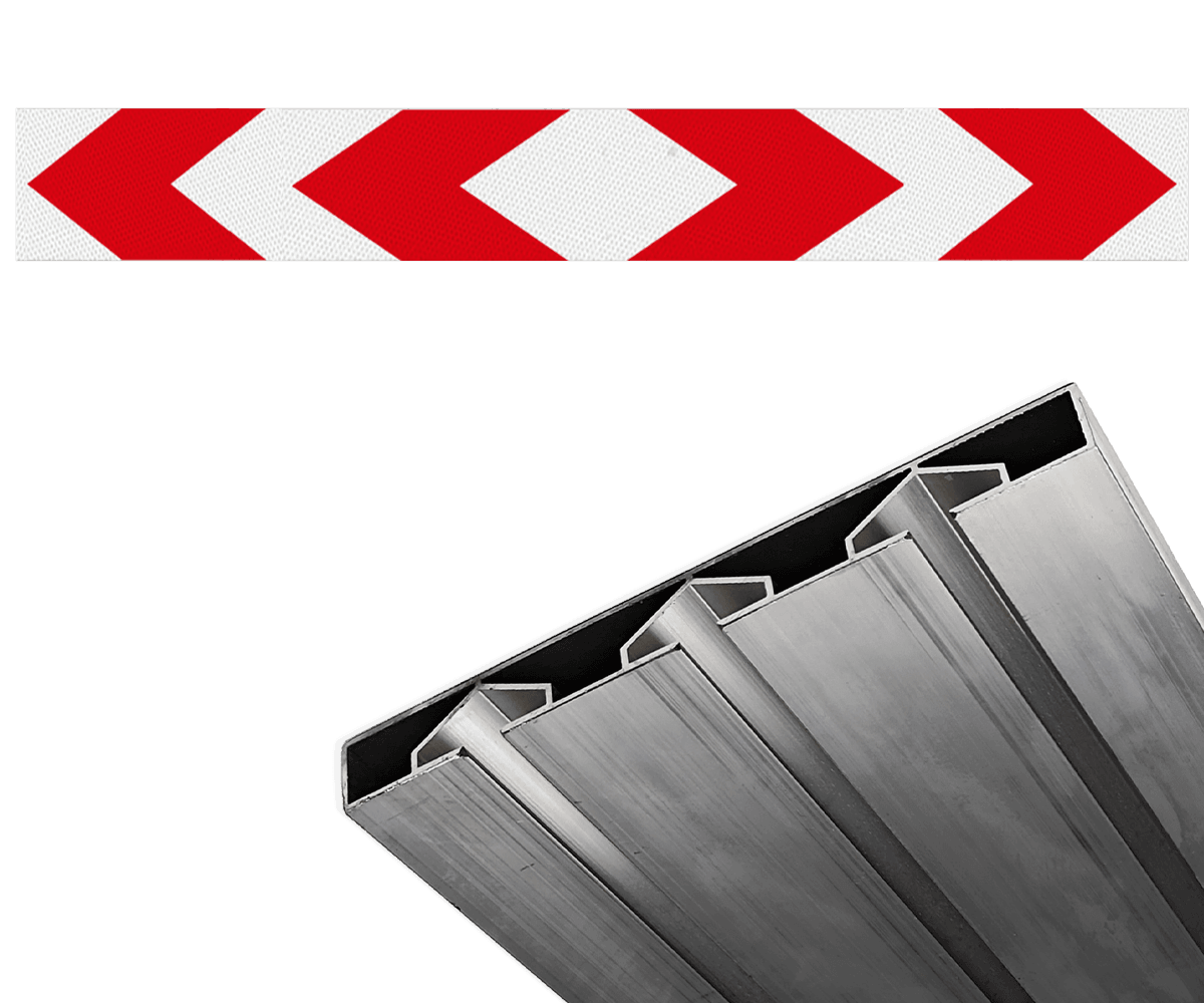 Schrikhekplank BB17 Verzwaard (3-sleuven) blokmotief - reflecterend