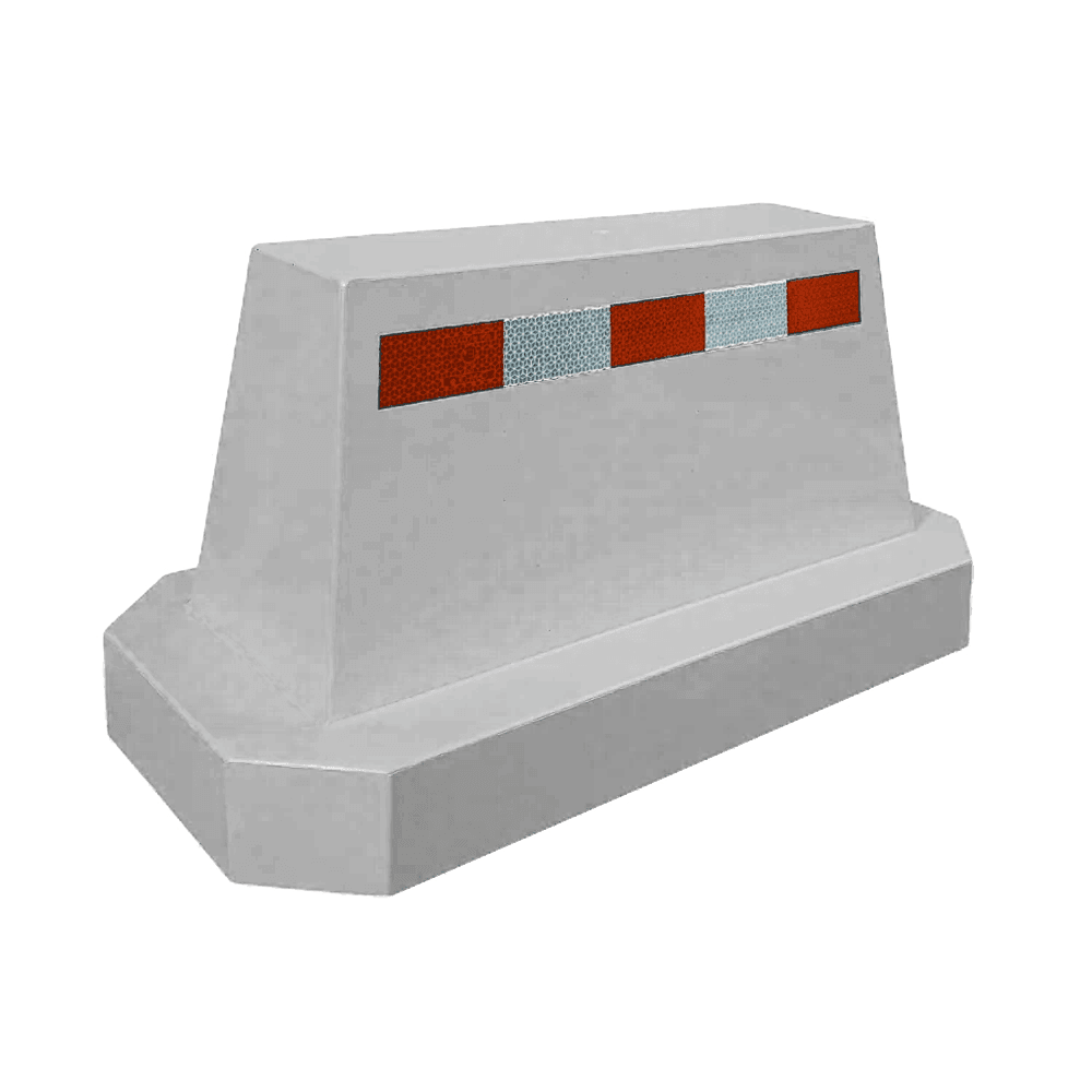 Afzetblok beton grijs 175 kg met hijspunt – reflecterend