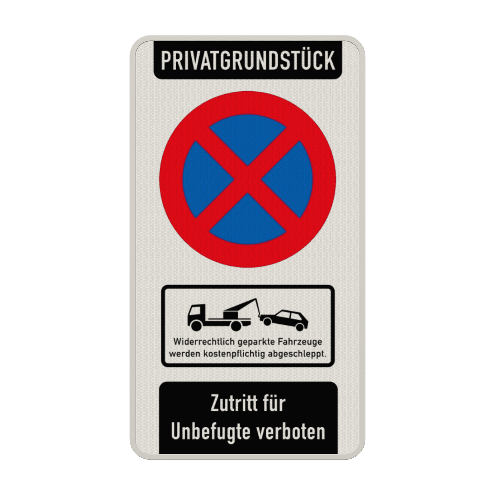 Schild Privatgrundstück Parken verboten - reflektierend