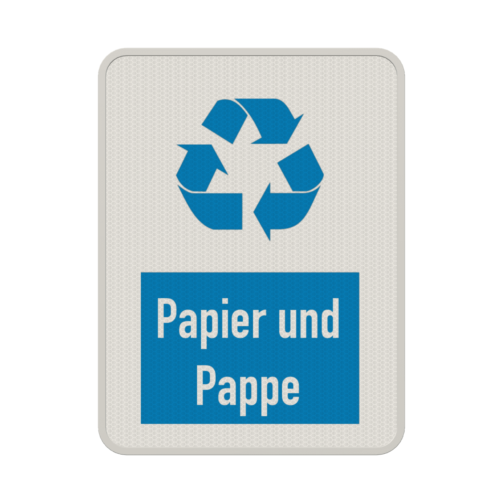 Hinweisschild Papier und Pappe weiß/blau - reflektierend