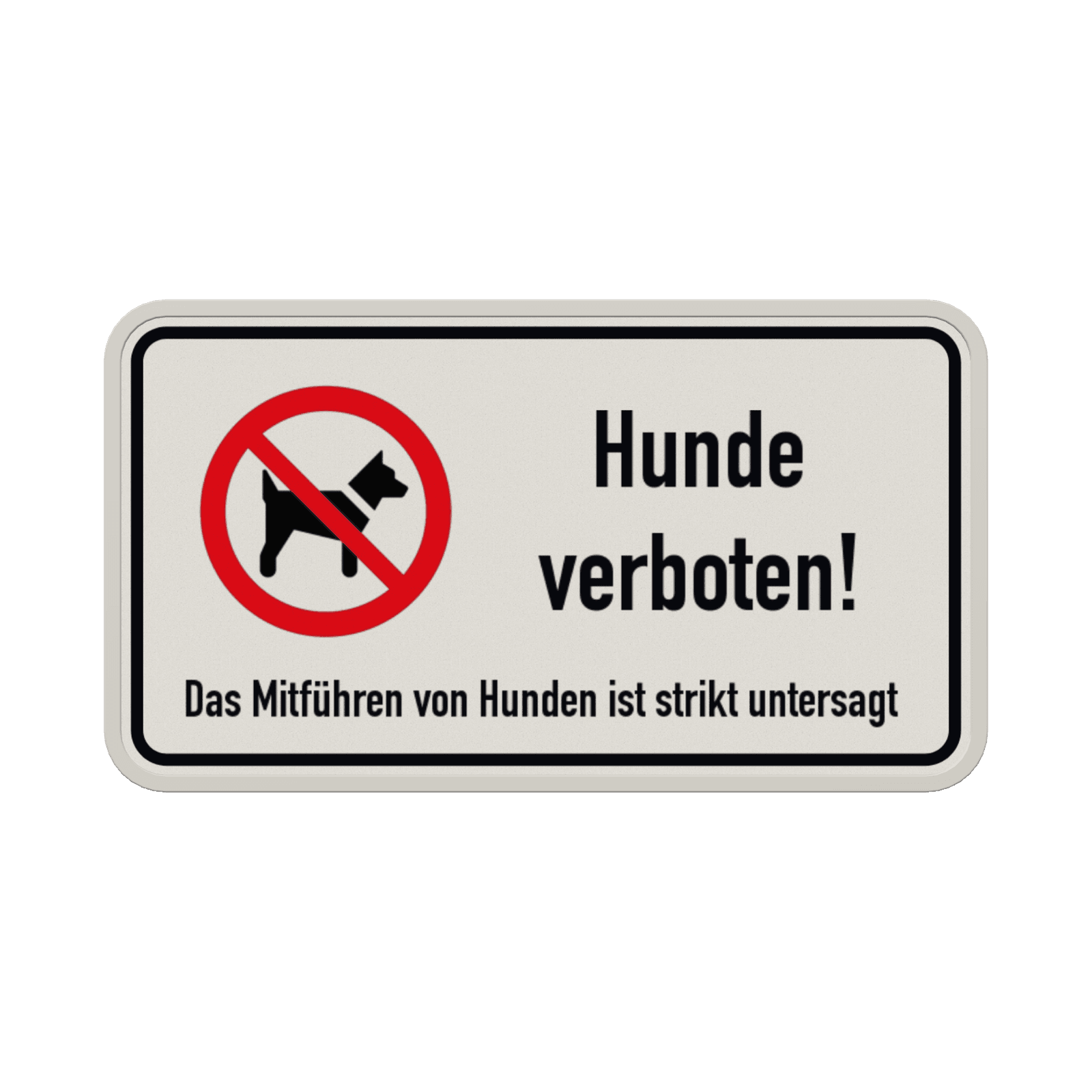 Schild Hunde verboten (Das Mitführen von Hunden ist strikt untersagt) - reflektierend
