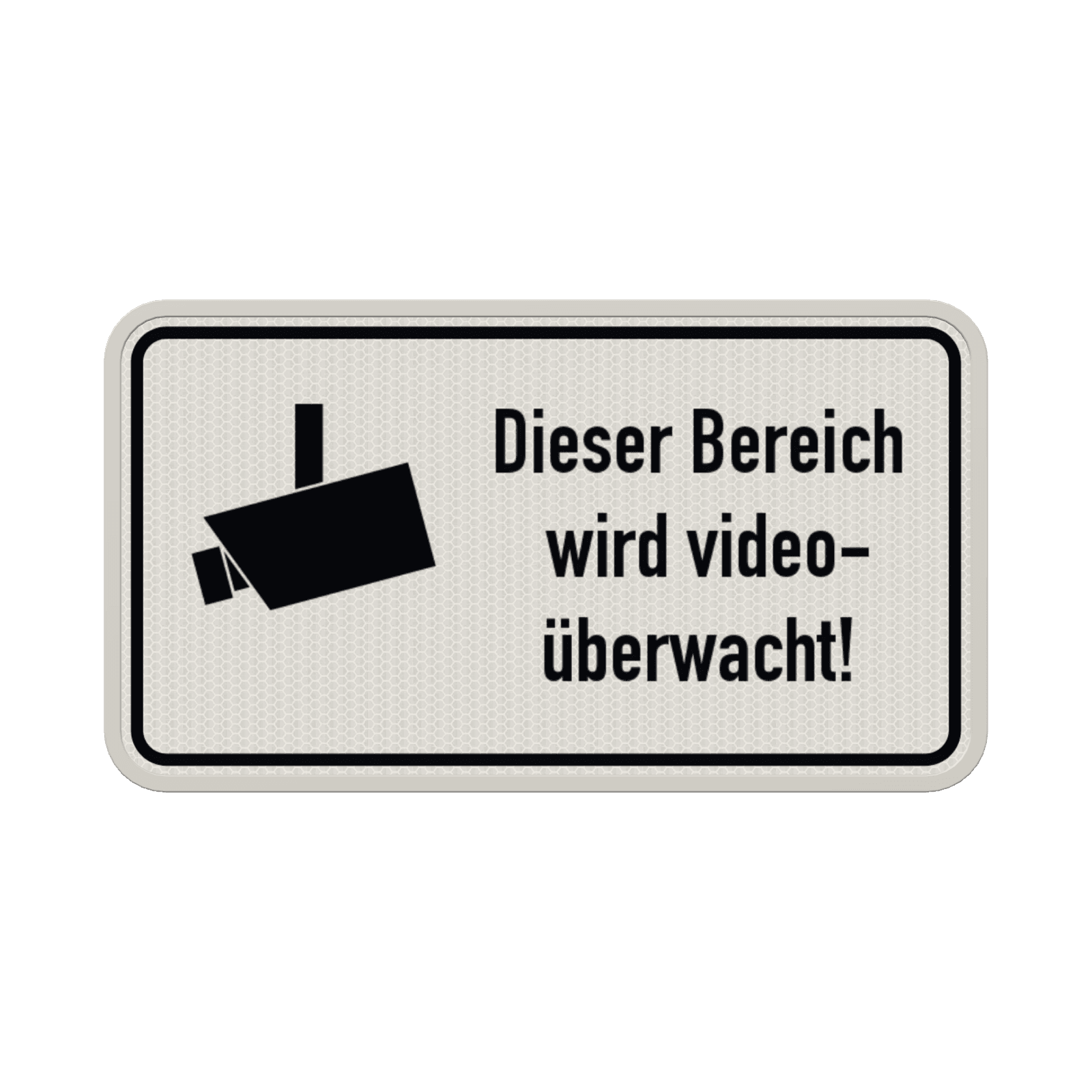 Hinweisschild, Dieser Bereich wird videoüberwacht - reflektierend