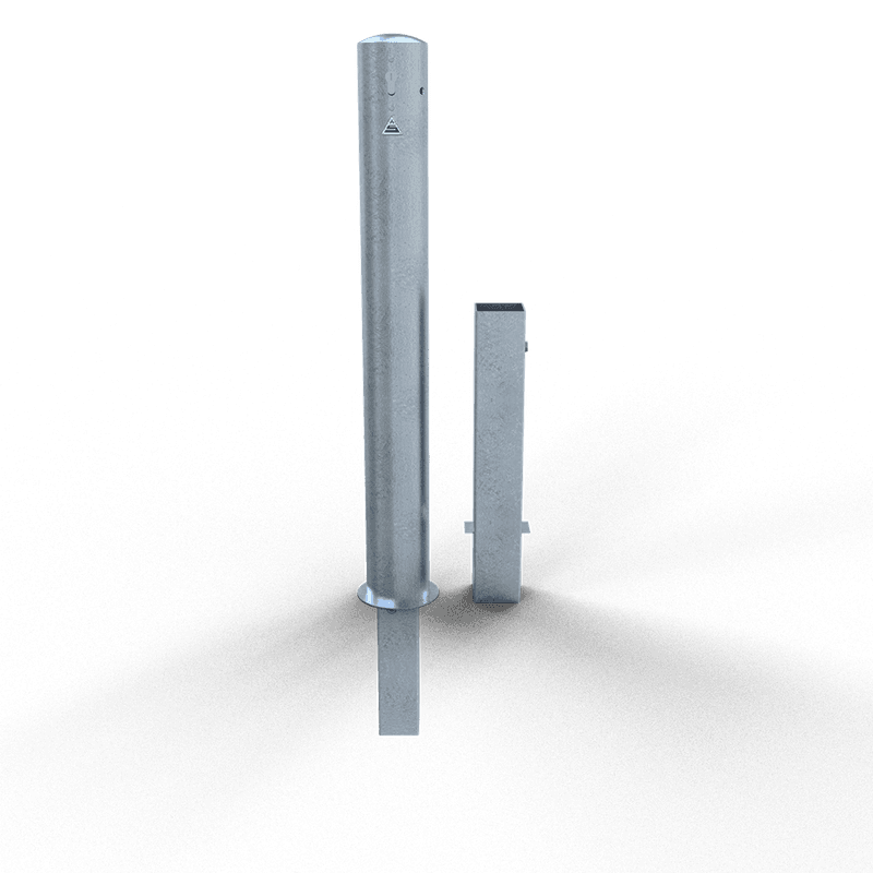 Rampaal Ø108x900mm staal verzinkt - verwijderbaar met grondstuk