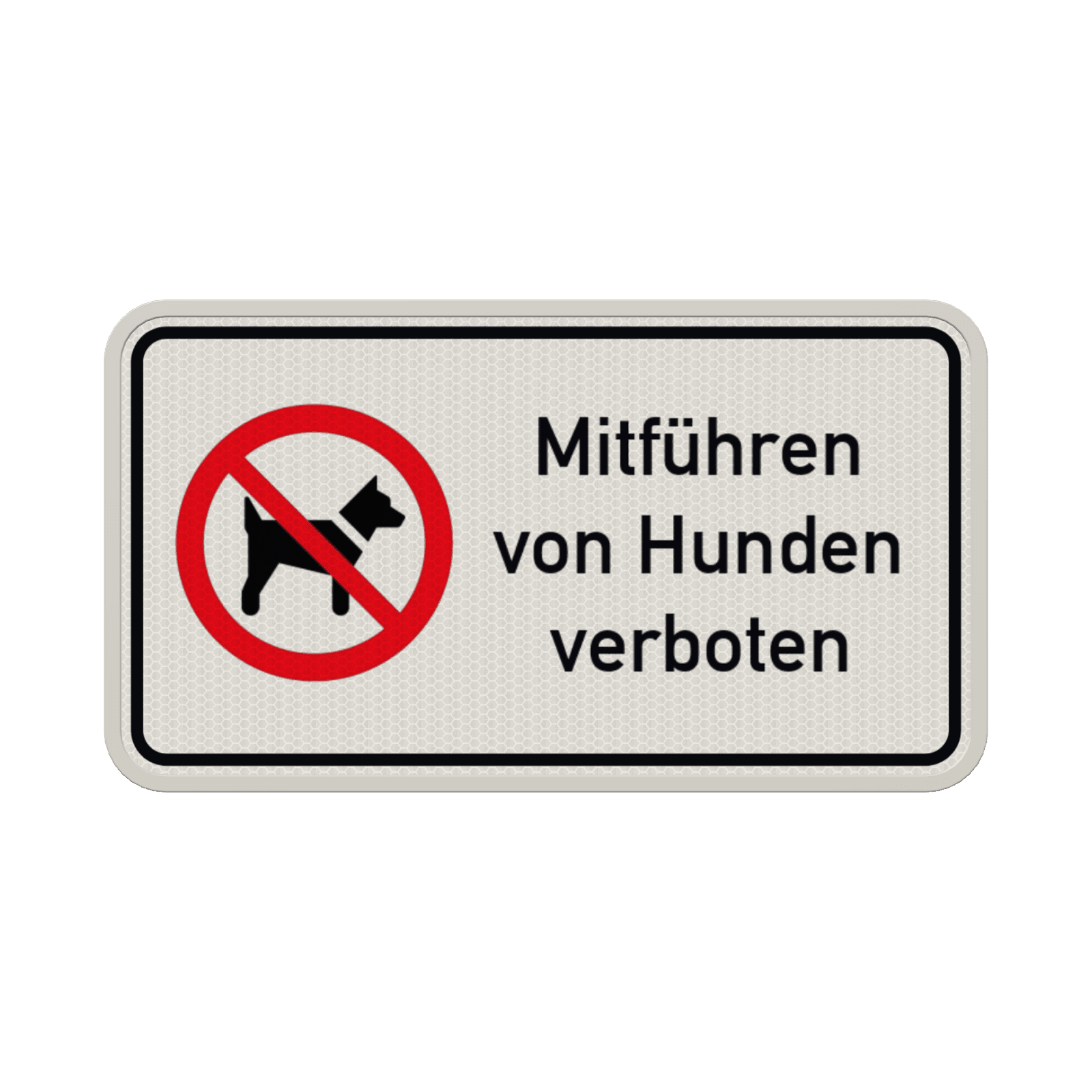 Verbotsschild - Mitführen von Hunden verboten - reflektierend