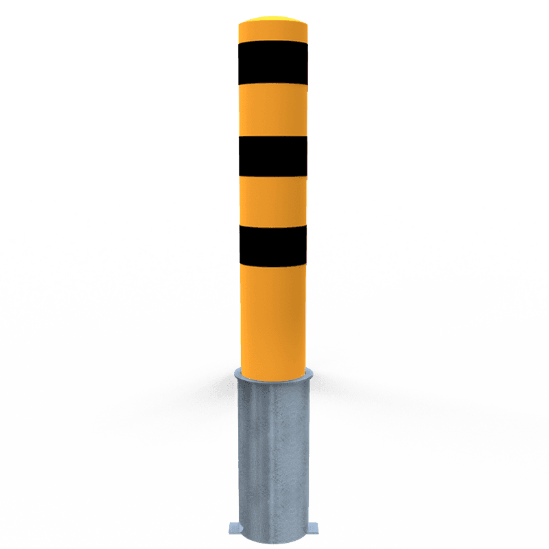 Rampaal staal Ø152mm uitneembaar/verwijderbaar - verzinkt of wit/rood