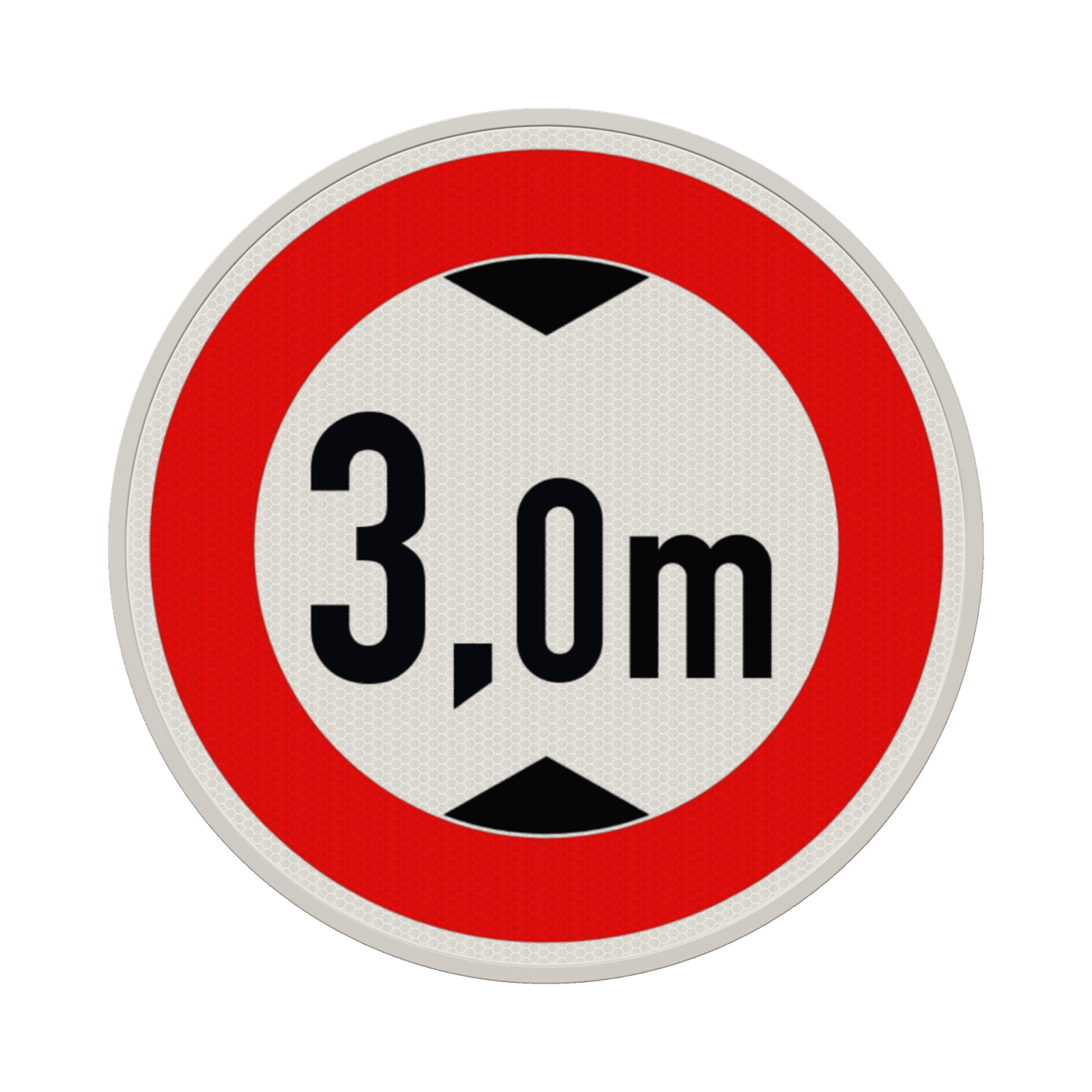 Verkehrszeichen 265 - Verbot für Fahrzeuge über angegebene tatsächliche Höhe