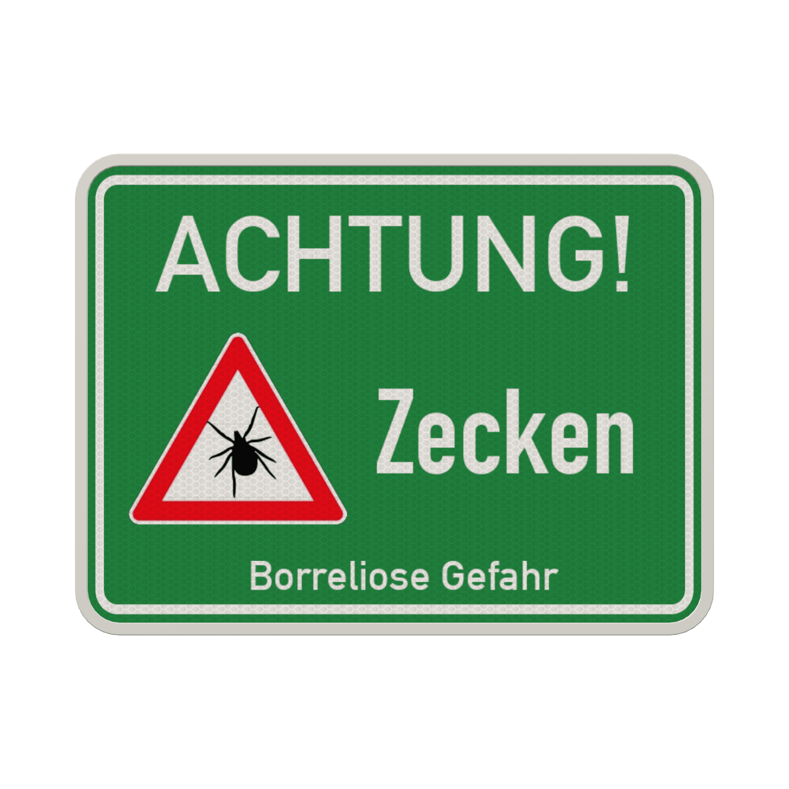 Hinweisschild Achtung Zecken - reflektierend