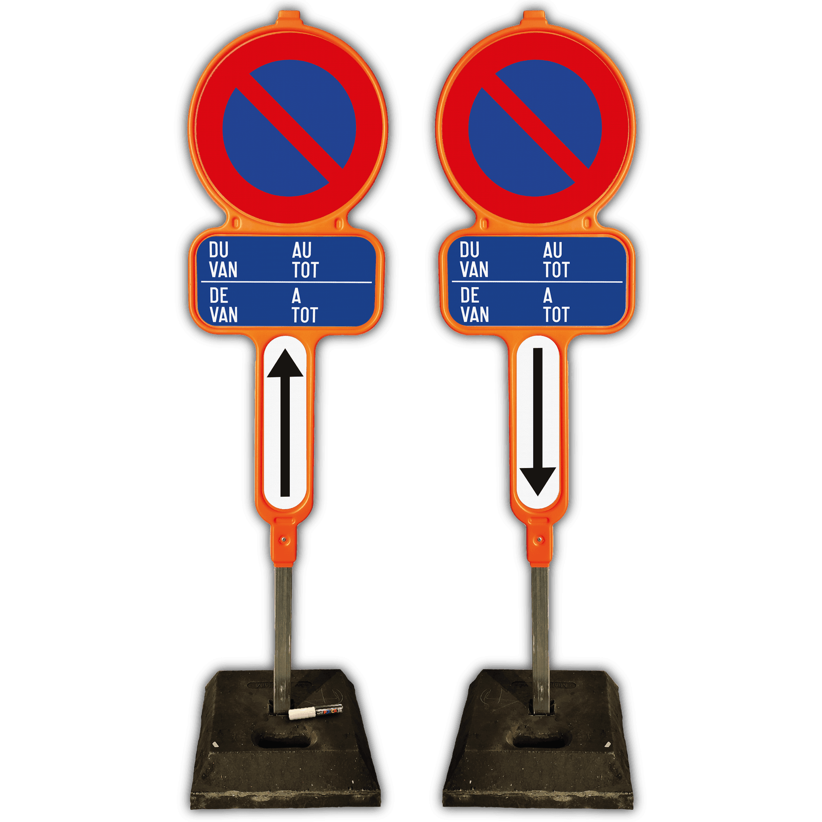 Kit de panneaux d'interdiction d'arrêt et de stationnement en PEHD - E1 - FR/NL