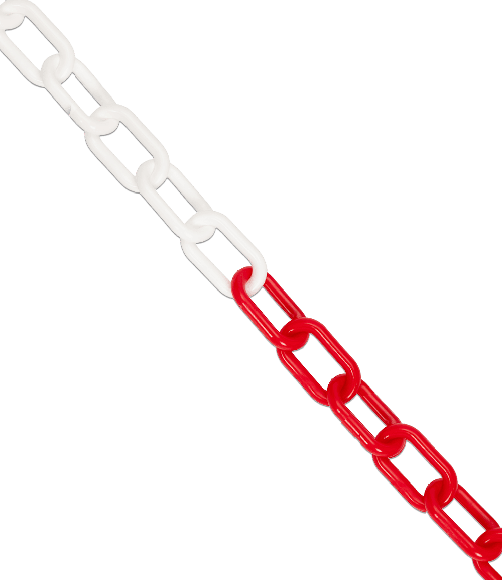 Absperrkette Kunststoff rot/weiß 8mm - Länge 25 meter