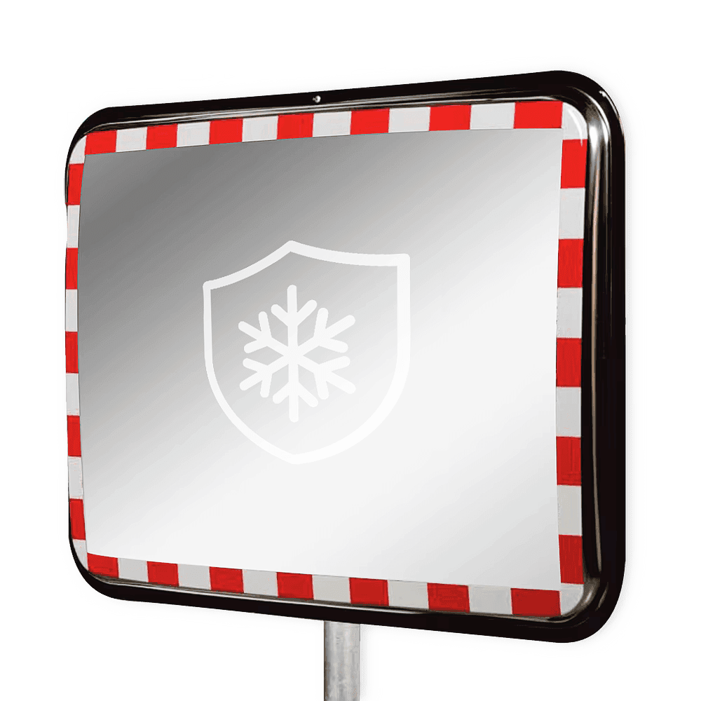 Anti-vries verkeersspiegel 1000x800mm RVS