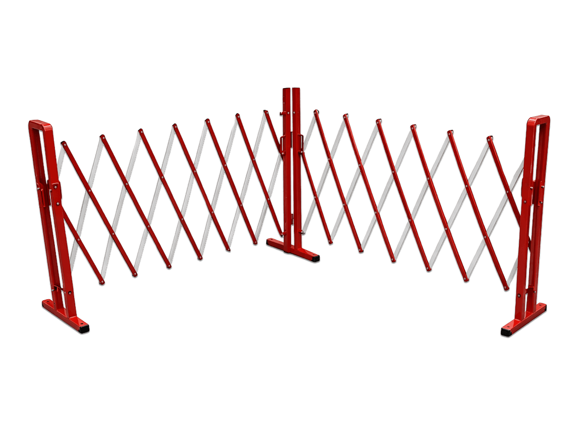 Scherensperre Stahl 4 Meter rot/weiß – klappbar
