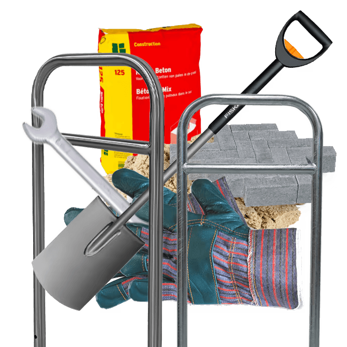 Plaatsing fietsbeugel met betonvoeten incl. straatwerk - op eigen terrein