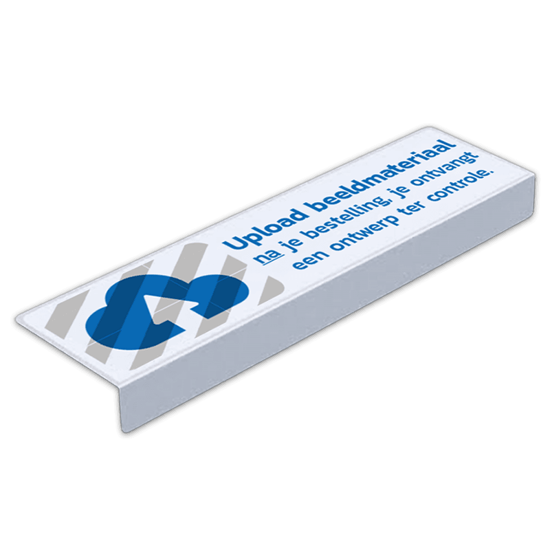 Stoeprand bord met eigen logo of beeldmateriaal - breedte 600mm