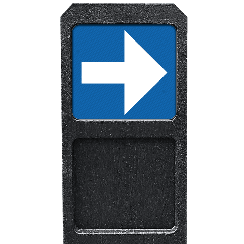 Bermpaal met pijlbord 119x109mm - reflecterend