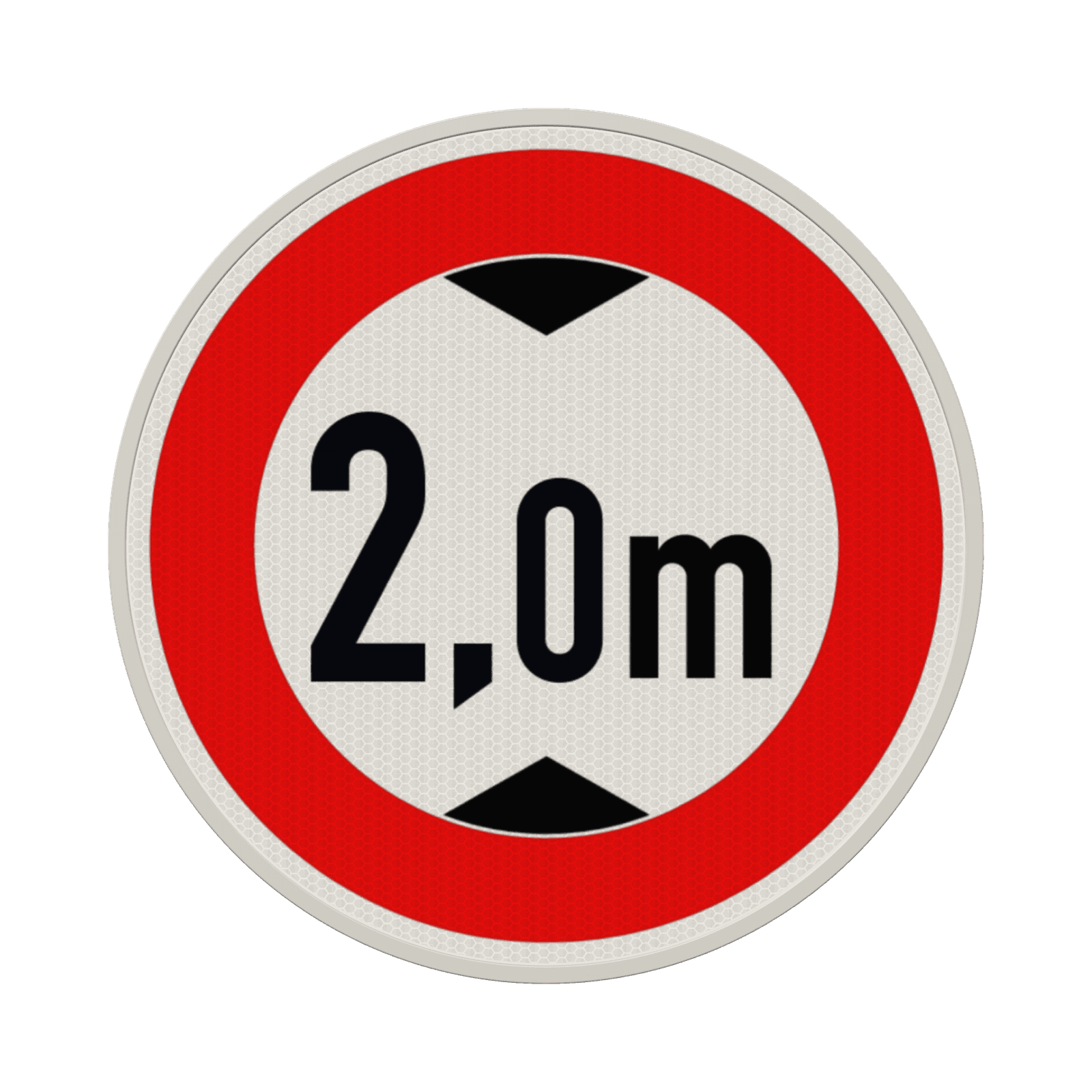 Verkehrszeichen 265 - Verbot für Fahrzeuge über angegebene tatsächliche Höhe