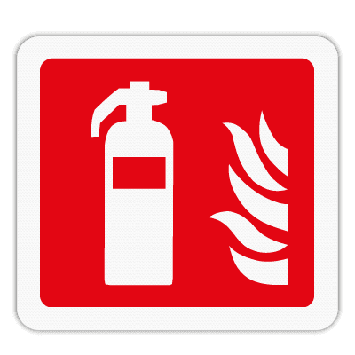 Vlak terreinbord 119x109mm - Pictogram Brandblusser
