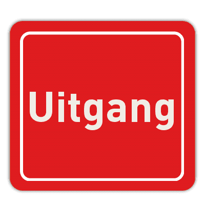 Vlak terreinbord 119x109mm - uitgang