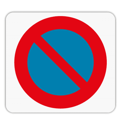 Vlak terreinbord 119x109mm - Pictogram Parkeren verboden